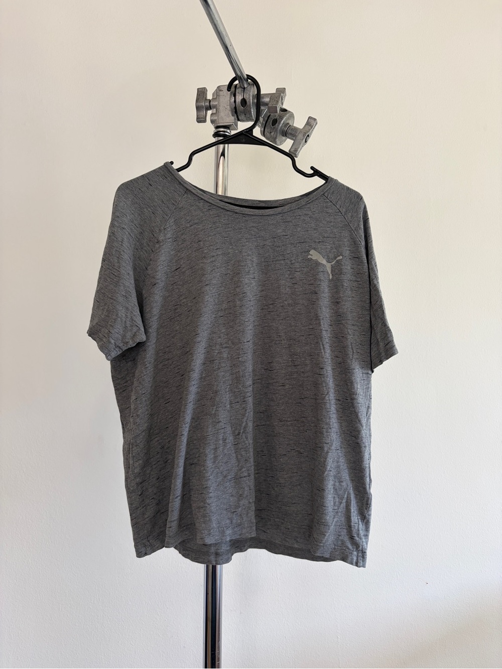 Puma Men's Heather Gray Short Sleeve Athletic Tee